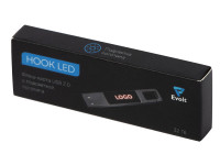 USB 2.0- флешка на 32 Гб c подсветкой логотипа Hook LED, темно-серый, красная подсветка