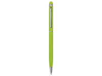 Ручка-стилус шариковая Jucy Soft с покрытием soft touch, зеленое яблоко (Р)